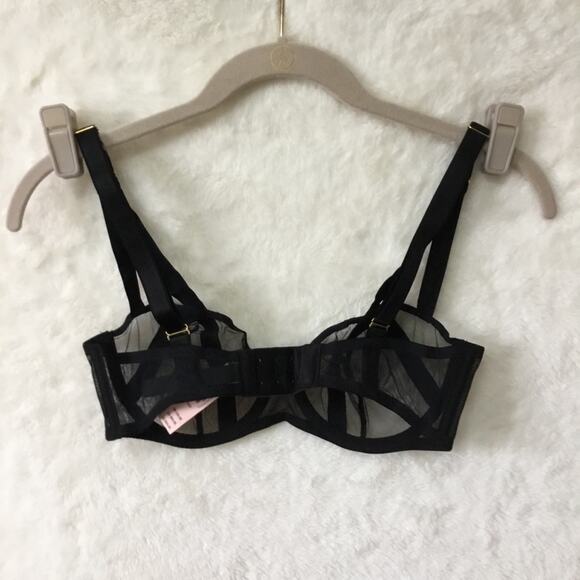 Victoria Secret Black Unlined Mesh Balconette Bra - Picture 8 of 10